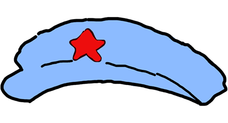 卡通 帽子 蓝色 五角星