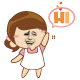 小妹子 打招呼 嗨 卡通 设计