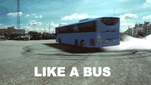 公共汽车 bus 飘移 冒烟