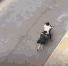 电动车 奔跑 美女 摔倒