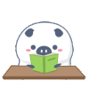 卡通 小猪 看书 可爱