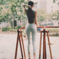 美女 锻炼 背影 性感