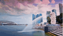 Singapore Singapore2012延时摄影 ZWEIZWEI 喷泉 城市 新加坡 湖 鱼尾狮公园