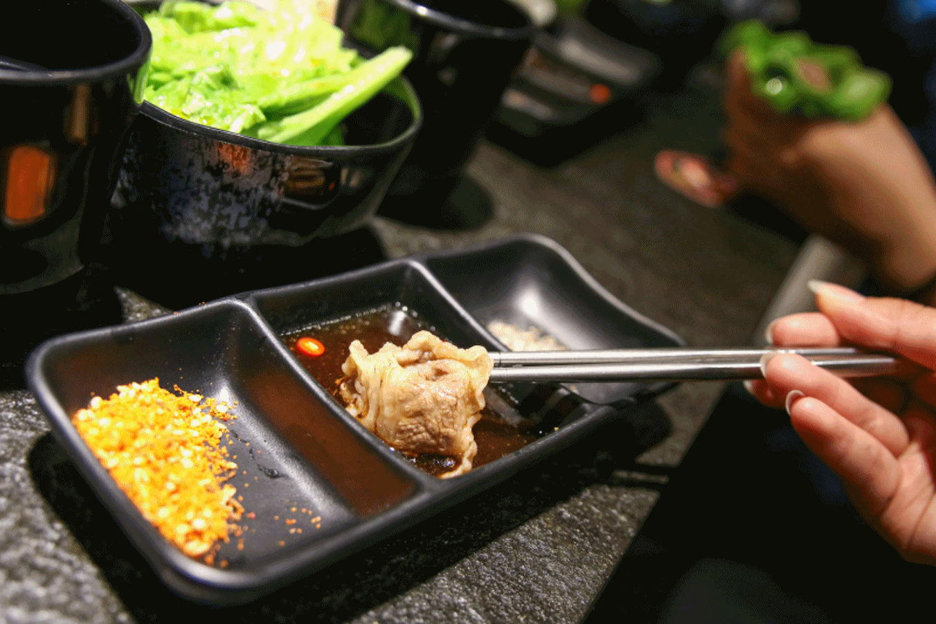 烤肉 蘸料 美味 筷子