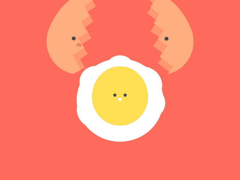 循环 鸡蛋 煎蛋 笑脸 蛋黄 蛋白 蛋壳