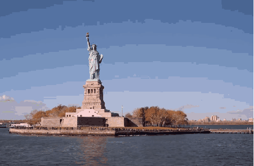 城市 河面 纪录片 纽约 美国 自由女神 蓝天
