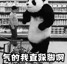 气得我直跺脚啊 熊猫 超市 蹦跳