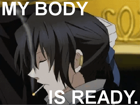 卡通 男人 抽烟 陶醉