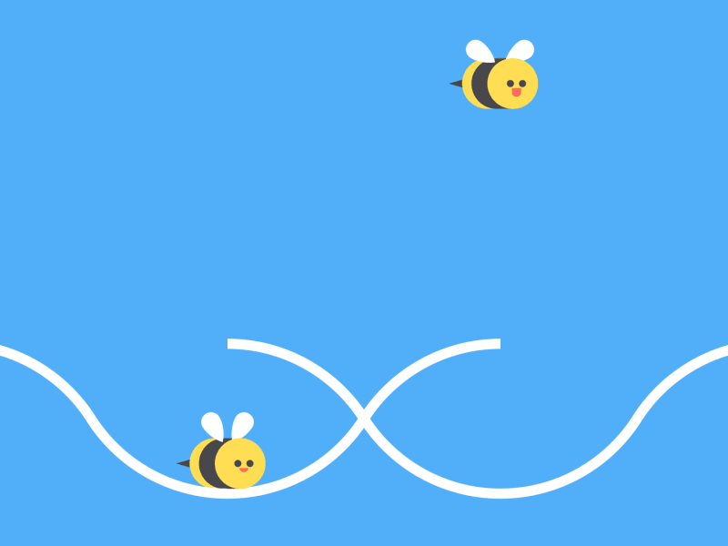 蜜蜂 滑行 飞行 线条 可爱 两只昆虫