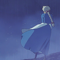 卡通 哈尔的魔法城堡 宫崎骏 宫崎骏动画 美女 下雨 雨
