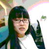女孩 眼镜 转头