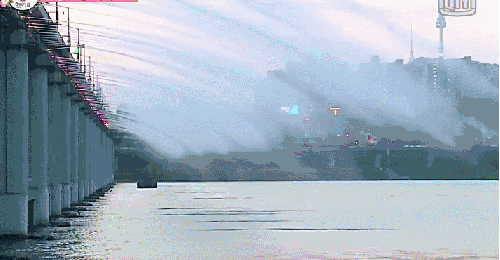喷泉 大桥 汉江 壮观