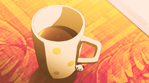 杯子 咖啡 桌子 花纹