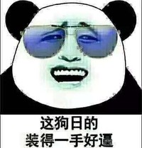 这狗日的 装得一手好逼 眼镜 熊猫人