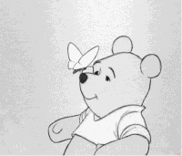 小熊维尼 黑白 蝴蝶 可爱