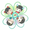 萌娃 花朵 爱心 旋转