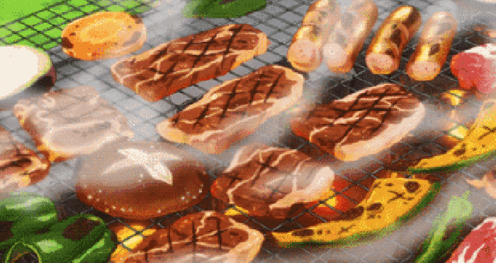 铁帘子 烤肉 美味 热气