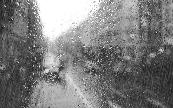 下雨 玻璃 模糊 黑白