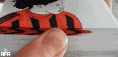 足球 小人书 动画 萌 经典 进球 AC米兰 罗纳尔迪尼奥