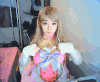 美女 长发  耳机 伸手指
