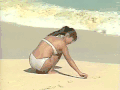 沙滩 大海 美女漂亮