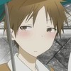 打伞 脸红 斜眼 凝视