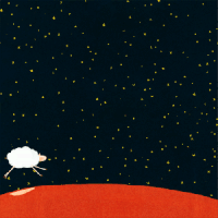 卡通 绵羊 奔跑 星星