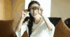 soogif soogif出品 angelababy 杨颖 墨镜 笑 卖萌