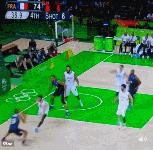 奥运会 里约奥运会 男篮 法国 塞尔维亚 帕克 跳投 关键球 精彩瞬间