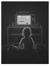 孩子 看电视 家庭 夜晚