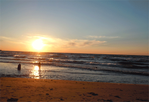 日落 sunset 延时摄影 黄昏 海滩 潮水