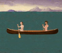 皮划艇  划船  大海 动画
