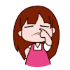 抠鼻 女孩 卡通 逗比