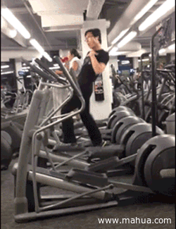 健身 逗比 跑步機(jī) 搞笑