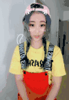 萌妹子 粉帽子 跳舞 比心