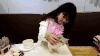 美女 小猫 可爱 餐桌