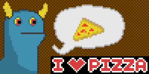 像素 pixel 怪兽 披萨