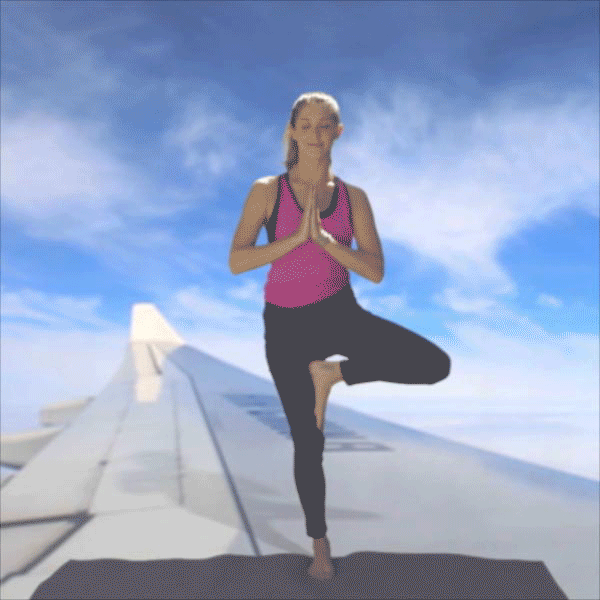 健康 瑜伽 教练 单腿