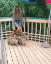 美女 狗狗 可爱 有趣