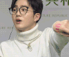 帅哥 戴眼镜口红印 张嘴