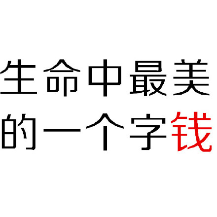 生命中 最美的 一個(gè)字錢(qián) 斗圖 白色背景 純文字