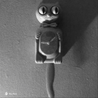 钟表 猫头鹰 黑白 摇摆