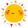 卡通 红脸蛋 眨眼睛 太阳