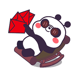 熊猫 发红包 坐摇椅 享受生活