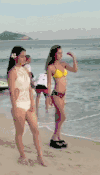美女 海边 造型 性感