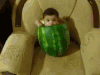 孩子 西瓜 吃掉 可爱
