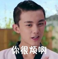 你很烦啊 帅哥 咧嘴 绿叶