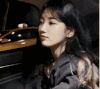 美女 眼神 微笑 坐车