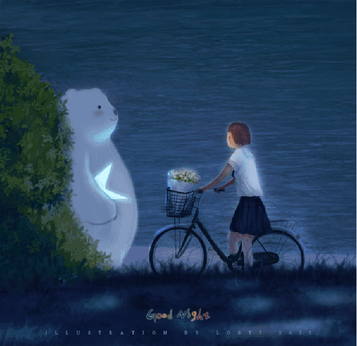 小白熊 可爱 自行车 朋友