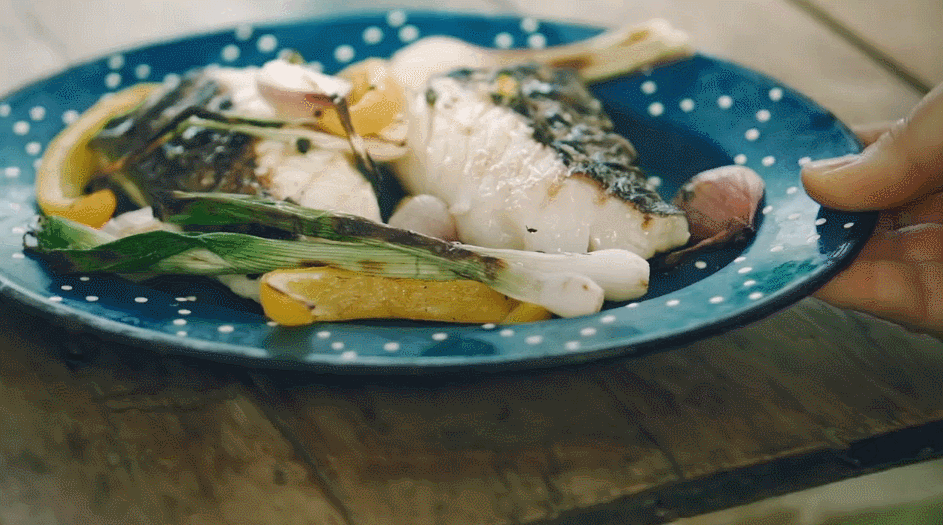 烤鳕鱼 烹饪 盘子 美食系列短片 诱人